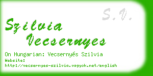 szilvia vecsernyes business card